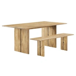 Modway Furniture Amistad 72-inch Wood Dining Table and Bench Set
