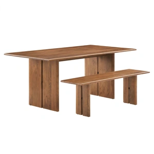 Modway Furniture Amistad 72-inch Wood Dining Table and Bench Set