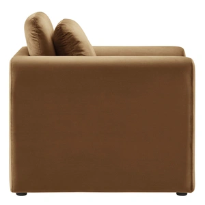 Modway Furniture Waverly Performance Velvet Armchair, Brown