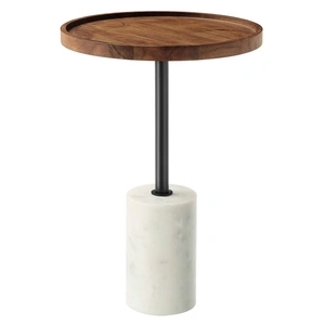 Modway Furniture Amina Round Acacia Wood Side Table
