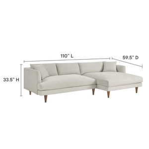 Modway Furniture Zoya Right-Facing Down Filled Overstuffed Sectional Sofa