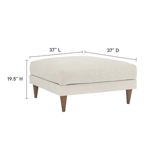 Modway Furniture Zoya Down Filled Overstuffed Sofa and Ottoman Set, Heathered Weave/Ivory