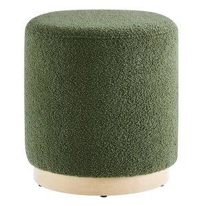Modway Furniture Tilden 16-inch Round Sherpa Upholstered Ottoman