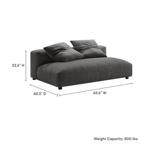 Modway Furniture Solace Modular Upholstered Fabric Armless Loveseat
