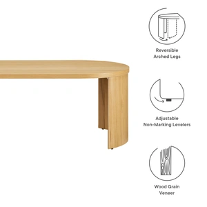 Modway Furniture Aspect Oval Wood Coffee Table, Oak