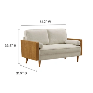 Modway Furniture Kellan Heathered Weave Fabric Loveseat