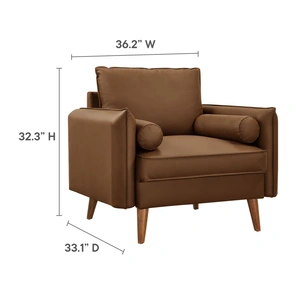 Modway Furniture Revive Upholstered Vegan Leather Accent Armchair
