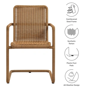 Modway Furniture Abacus Outdoor Patio Wicker Dining Chairs (Set of 2)