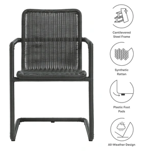 Modway Furniture Abacus Outdoor Patio Wicker Dining Chairs (Set of 2)