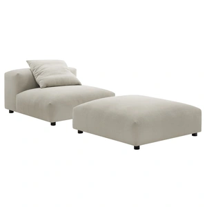 Modway Furniture Solace Modular Upholstered Fabric Armless Chair and Ottoman Set