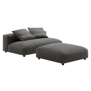 Modway Furniture Solace Modular Upholstered Fabric Armless Loveseat and Ottoman Set