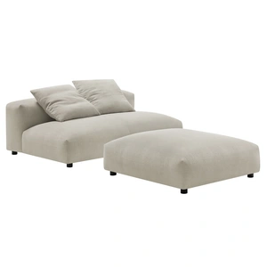 Modway Furniture Solace Modular Upholstered Fabric Armless Loveseat and Ottoman Set