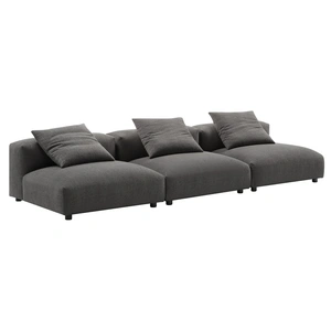 Modway Furniture Solace 3-Piece Modular Upholstered Fabric Sofa