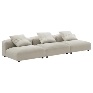 Modway Furniture Solace 3-Piece Modular Upholstered Fabric Sofa