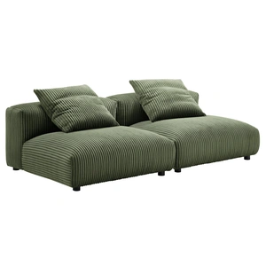 Modway Furniture Solace 2-Piece Modular Corduroy Upholstered Sofa