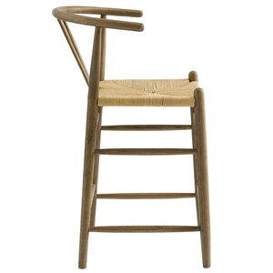 Modway Furniture Amish Wood Counter Stool, Weathered Gray Teak