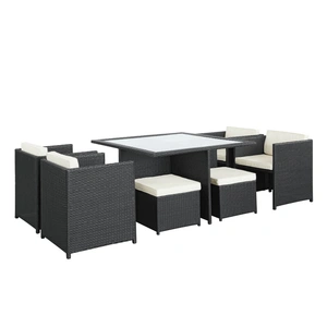 Modway Furniture Inverse 9-Pc Outdoor Patio Synthetic Rattan Dining Set