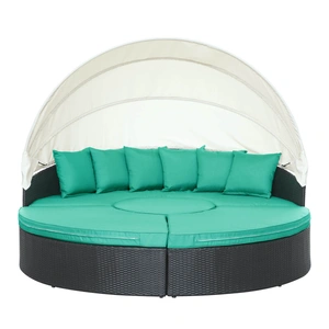 Modway Furniture Quest Canopy Outdoor Patio Daybed, Espresso/Turquoise