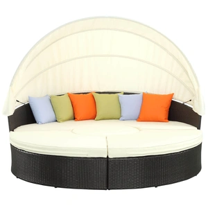 Modway Furniture Quest Canopy Outdoor Patio Daybed, Espresso/White