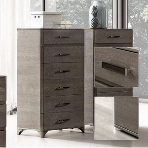 Camelgroup, Italy Maia FLAT 6-Drawer Chest w/Milano Handles, Grey