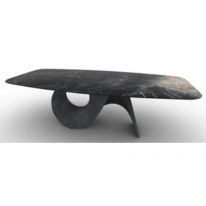 Calligaris Seashell W98.4-inch Ceramic/Cement Customizable Elliptical Dining Table