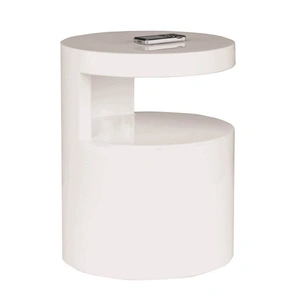 Beverly Hills Furniture Ergo Swivel End Table, White