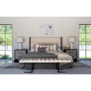 Universal Furniture Devereux Fabric/Metal Bench, Endurance Sand