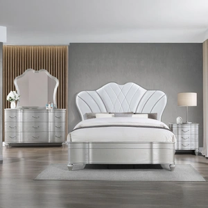 Galaxy Home Furnishings Eros Wood Panel Bedroom Set, Silver