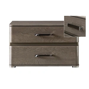 Camelgroup, Italy Maia FLAT 2-Drawer Maxi Nightstand w/Milano Handles, Grey