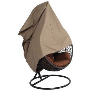 LeisureMod Hanging Single Egg Swing Chair Cover, Brown