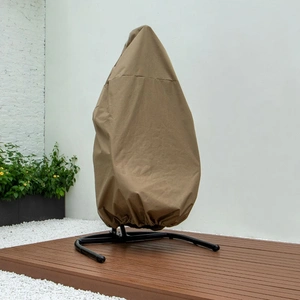 LeisureMod Hanging Single Egg Swing Chair Cover, Brown