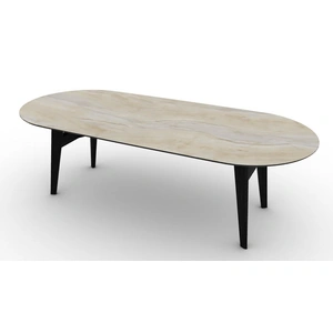 Calligaris Abrey W98.4-inch Ceramic/Wood Customizable Oval Dining Table