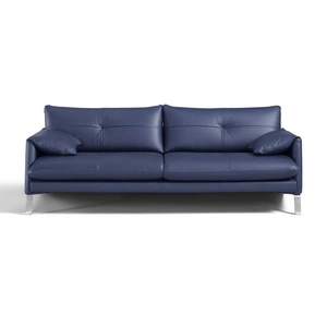 Diven Living Estro Leather Sofa, Spessorato Blue Prussia
