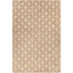 Chandra Ethel Jute/Cotton Rectangular Hand-woven Rug, Grey/Natural