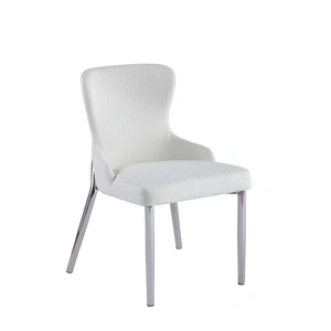 Chintaly Imports Evelyn Wing Back Side PU Chair, White (Set of 2)