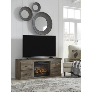 Ashley Furniture Trinell TV Stand with Electric Fireplace - Brown - W100-101, Brown