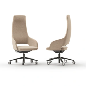 NARBUTAS Sandie Swivel Adjustable Executive Chair w/Weight Sensitive Synchro Mechanism w/3 Locking Positions & 5-Star Base w/Castors