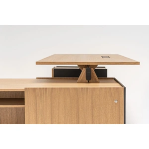 MDD Office Furniture Viga Office Veneer Executive Desk w/Storage & Pedestal