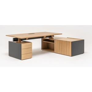 MDD Office Furniture Viga Office Melamine Executive Desk w/Storage & Pedestal