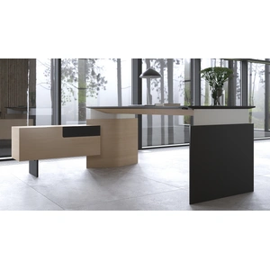 NARBUTAS Move 78.7-inch Executive Sit-Stand Desk w/Built-in Power Socket Block, Grommet & Cover for Power Socket