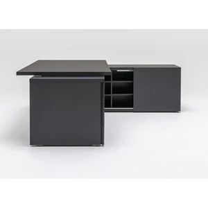 MDD Office Furniture Mito Fenix Office Executive Straight Desk w/Managerial Storage & Pedestal