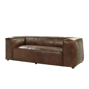 AF Modern Brancaster Vintage Top Grain Leather Sofa, Brown