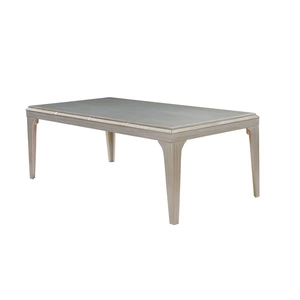 Furniture of America Diocles Mirror/Wood Rectangular Dining Table, Silver/Grey