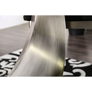 Furniture of America Orla Glass/Metal Dining Table, Silver/Black