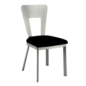 Furniture of America Nova Fabric/Metal Dining Side Chair, Set of 2, Black/Silver