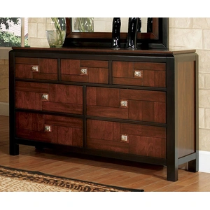 Furniture of America Patra Wood Dresser w/7 Drawers, Acacia/Walnut