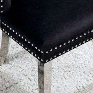 Furniture of America Jewett Fabric/Wood Dining Side Chair, Set of 2 in Black