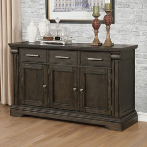 Furniture of America Faulk Wood Server w/3 Doors & 3 Drawers, Espresso