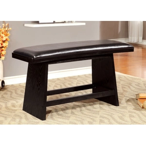 Furniture of America Hurley Leatherette/Wood Counter Bench, Black