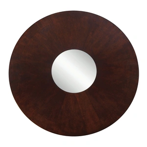 Furniture of America Cimma Mirror/Wood Round Dining Table, Espresso